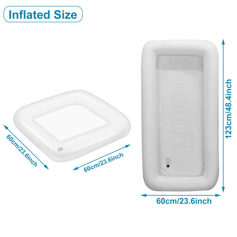 1Pc Inflatable Pvc Ice Serving Tray Cooler With Drain Plug Floating Durable Drink Chiller For Picnic Pool Party Supplies