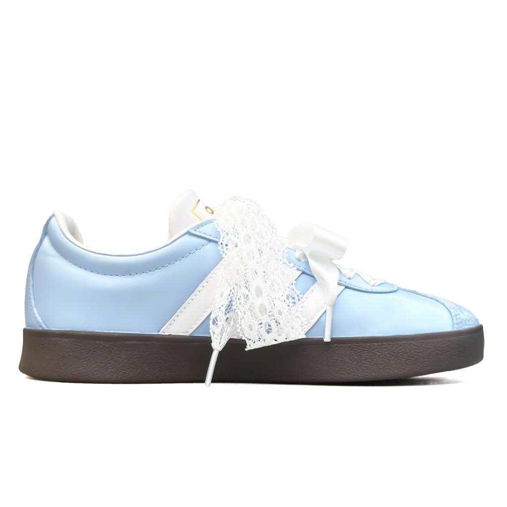 Adidas VL COURT 2.0 Milk Blue Ballet Synthetic Leather Slip Resistant Low top Skateboard Shoes Unisex Blue White ID6015(Team1532-)