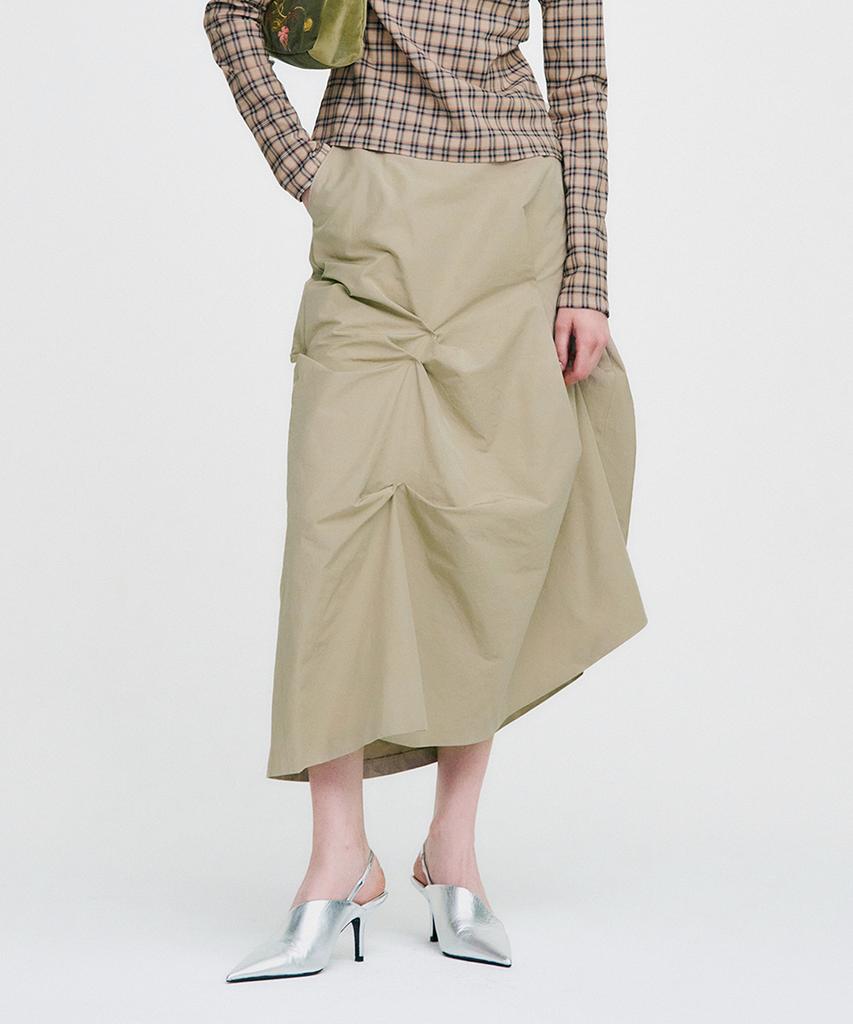 Kimjisu Dozi - Pinched Long Skirt _ Beige