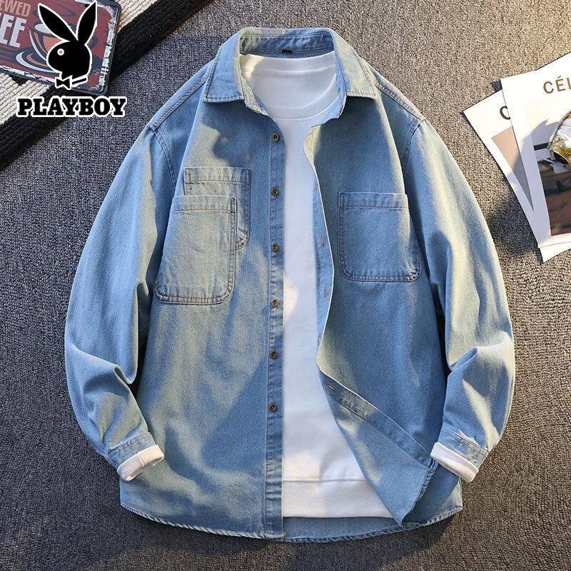 Playboy Men s Soft Denim Long Sleeve Shirt M