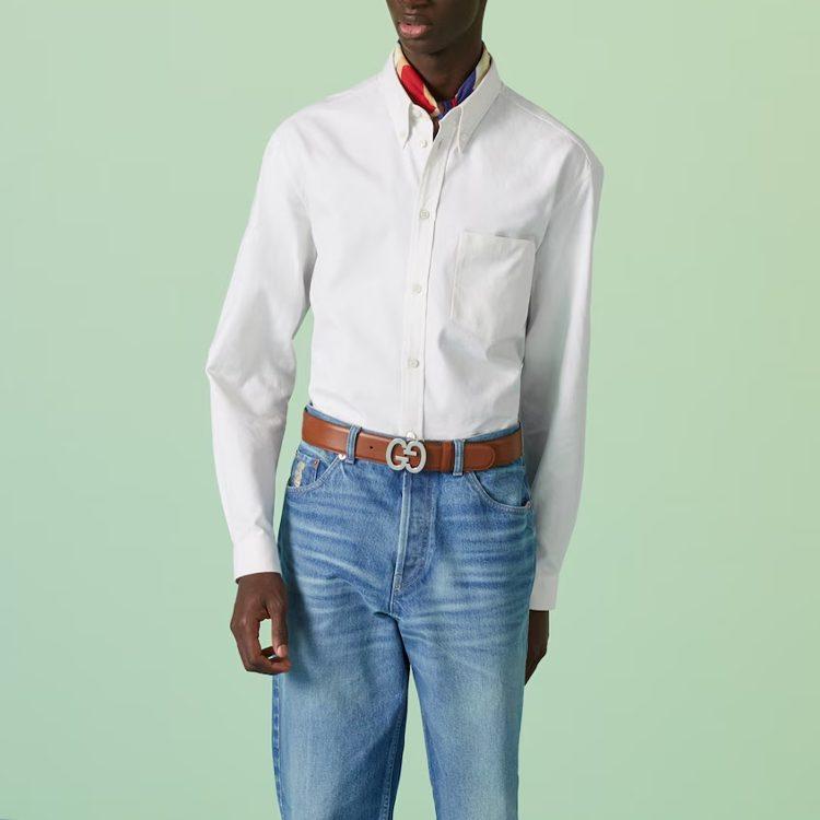 GUCCI Shirts Men's White Moderate Other 742711-ZANVH-9002
