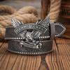 Men & Women-Western-Cowboy-PU Leather-Belts - Vintage horse Belt Floral Engraved Buckle Belt for Jeans