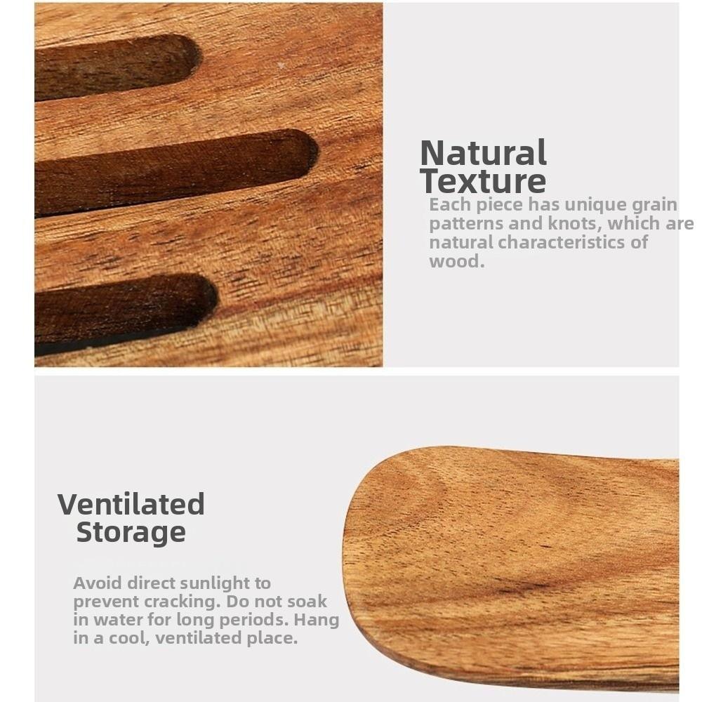 Heat Resistant Sourdough Spurtle Teak Wood Wooden Ladle Skimmer Steak Shovel  Pizza Making