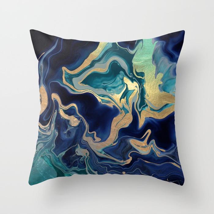 Marble Texture Nordic Style Peach Leather Velvet Pillow Case Pillow Core Modern Simple Car Cushion Premium Durable