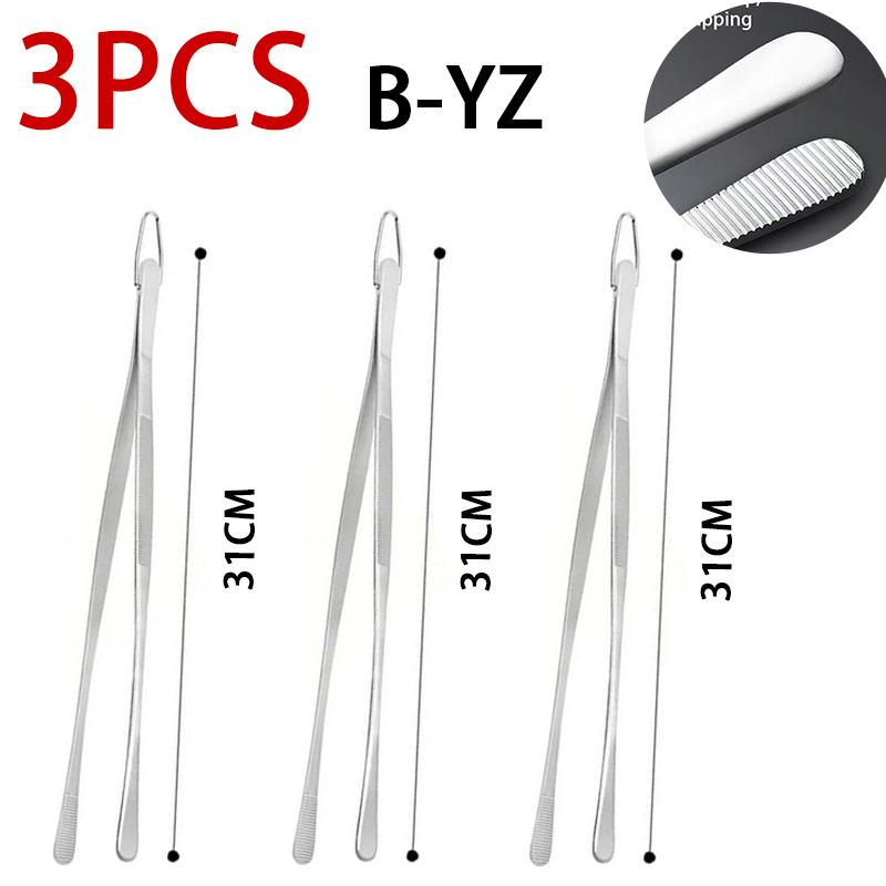 1pcs 12 Inch Stainless Steel Cooking Tweezers Kitchen Tongs BBQ Tool Tweezers for Cooking Kitchen Accessories CFQJ007
