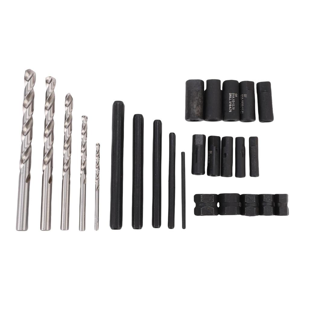 25 Pcs Screw Extractor Set High Hardness Steel Easy Out Broken Bolt Extractor Kit with Storage Case