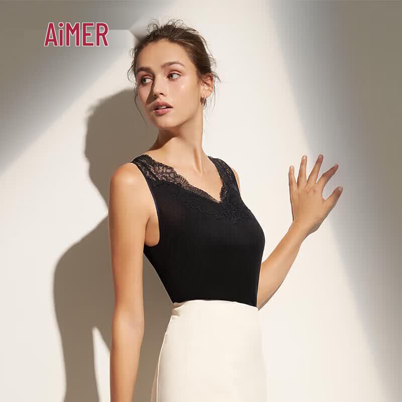 Aimer Women's Summer Lace V-neck Padded Camisole