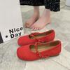 French Suede Single Shoes Female 2025 Spring New Fairy Style Flat Mary Jane Shoes with Skirt Ballet Evening Shoes