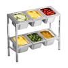 1/6 Double Layer Slanted Tray Rack with Lid for Milk Tea Shop Seasonings and Fruit Powders