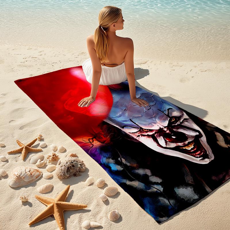 Beach Towel with Pennywise the Dancing Clown2 Pattern - soft,absorbent,machine washable Lightweight&Modern,swimming,Travel Essentials