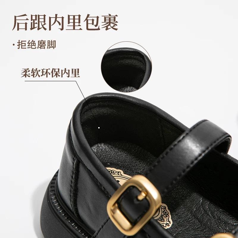 Girls shoes Children's princess small leather shoes 2025 spring and summer new loafers black soft-soled British spring single shoes