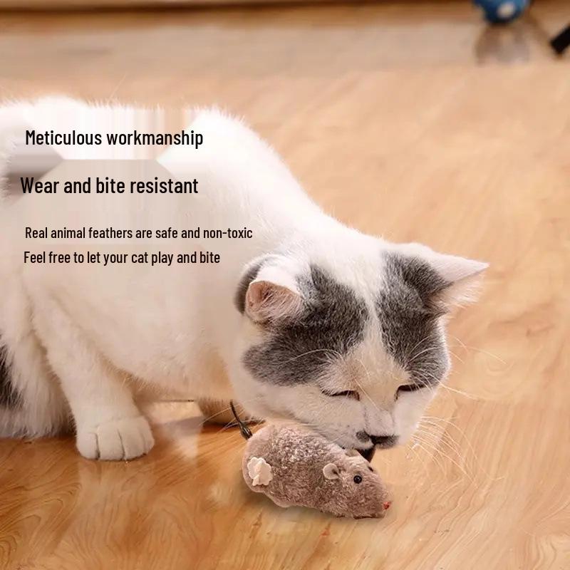 Selbstunterhaltung Elektrischer Maus-Teaser-Stab für Katzen - Interaktives Katzenspielzeug