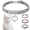 Cat Crystal Necklace Rhinestone Pendants Necklace Dog Collar for Cats Dogs Pet Collar