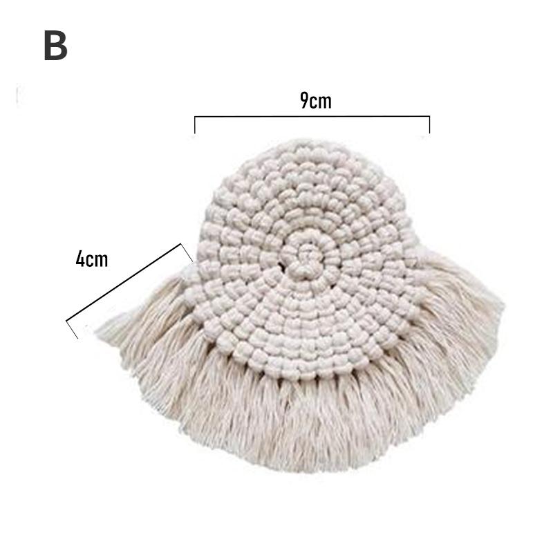 Home Creative Cotton Braid Coaster Handmade Macrame Cup Cushion Bohemia Style Non-slip Cup Mat