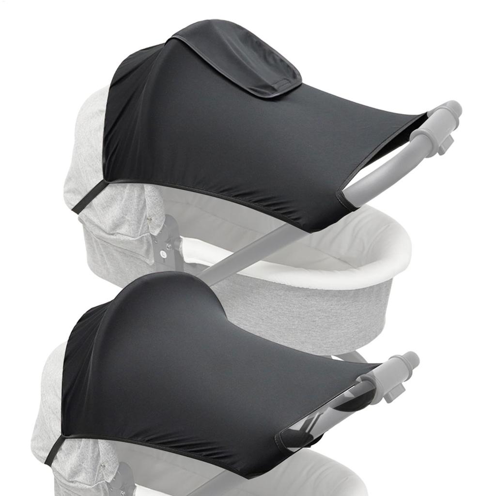 Black Stroller Sun Shade Universal Awning Sun Visor Canopy Cover Baby Windproof Umbrella Sunscreen Cover Stroller Accessories