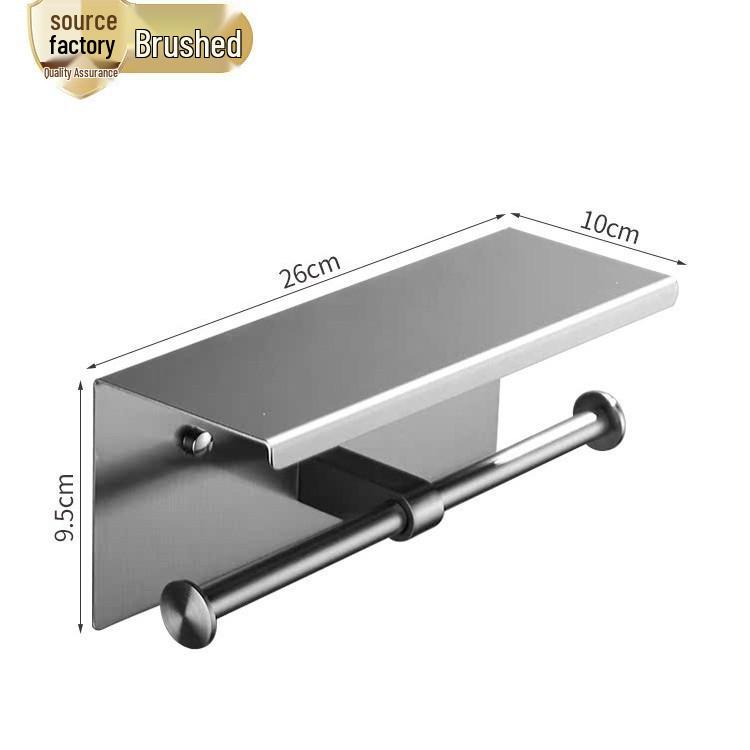 Stainless Steel Bathroom Tissue Holder with Phone Shelf