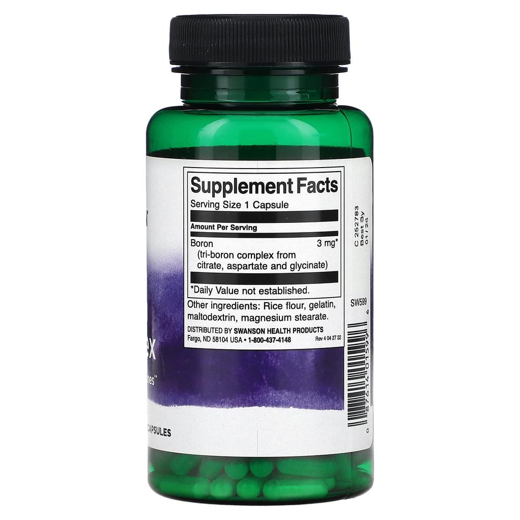 Triple Boron Complex, 3Mg, 250 Capsules