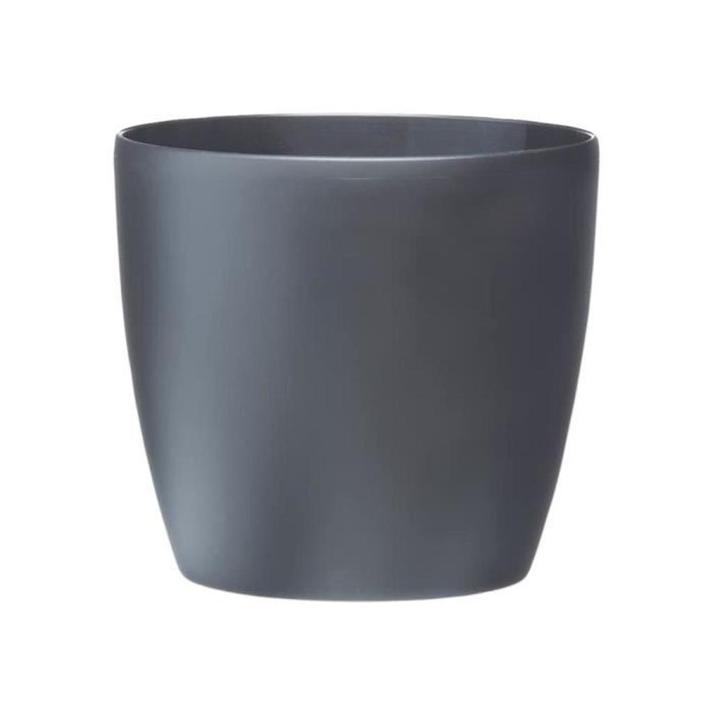 ELHO Pot de fleurs rond Brussels avec roues - Ø 39 x H 37 cm - Intérieur - 100% recyclé - Noir