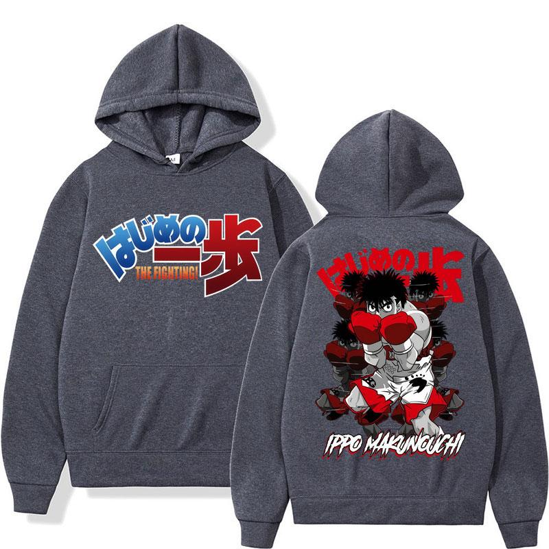 Anime Hajime No Ippo Kamogawa Boxing Gym Hoodie Makunouchi Takamura KGB Sportwear Oversized Fleece Casual Streetwear