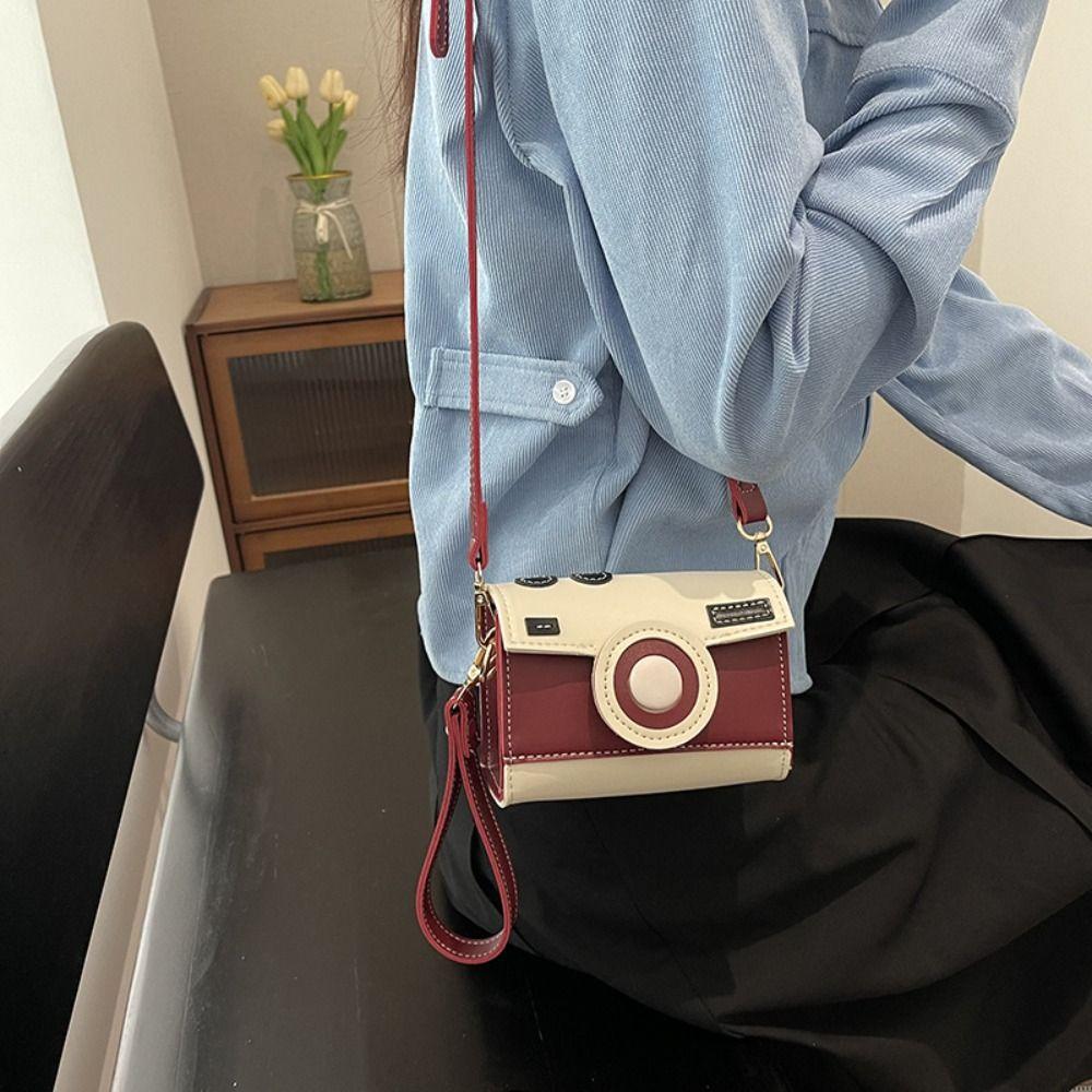 PU Small Square Bag Cartoon Box Bag Portable Camera Bag  Girls