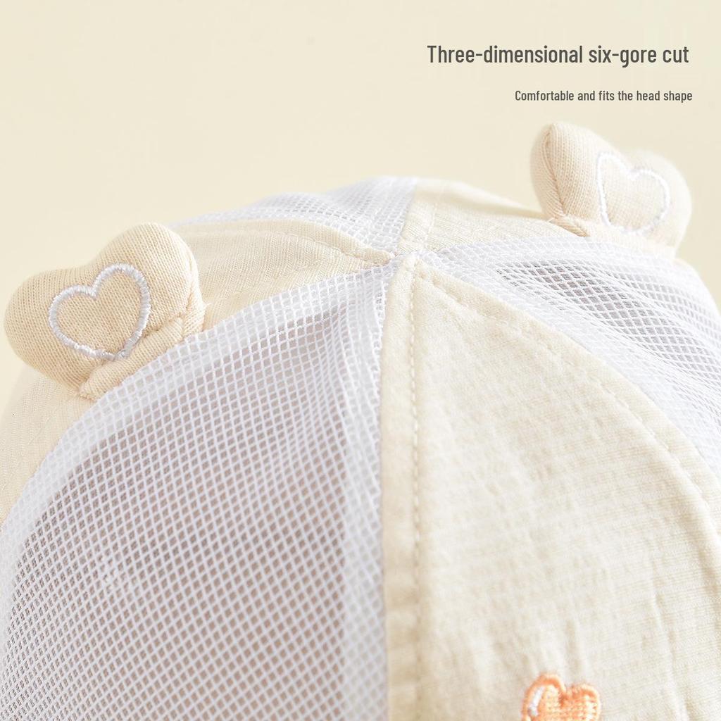 Adorable Bear Mesh Bucket Hat - Windproof & Sun Protective for Outdoor Play