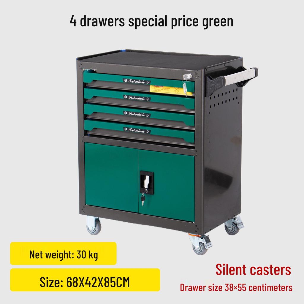 Multi-Layer Thickened Tool Cabinet with Casters for Auto Repair