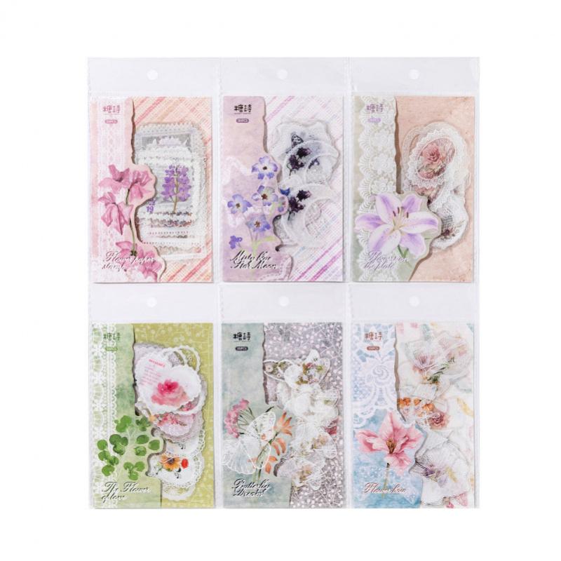 20 Sheets Lace Vintage Decor Stickers, Journal DIY Creative Decals, Album Phone Case Collage Material