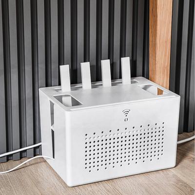 Doppelschichtige WLAN-Router-Aufbewahrungsbox Schreibtischsteckdose Kabel-Organizer-Box TV-Set-Top-Rack Steckdosenleiste Versteckte Abschlussbox