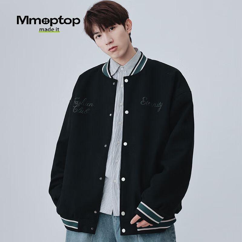 MMOPTOP Men's Suede Embroidered Baseball Jacket