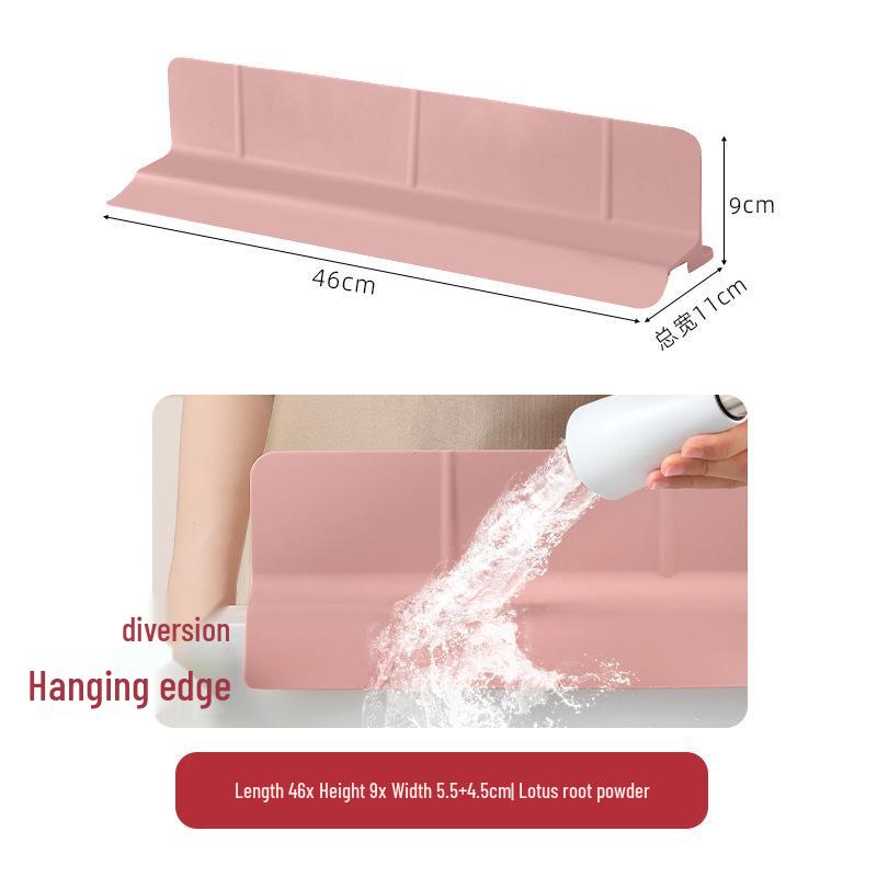 Silicone Non-Slip Sink Splash Guard with Suction Cups - Water Barrier & Separator