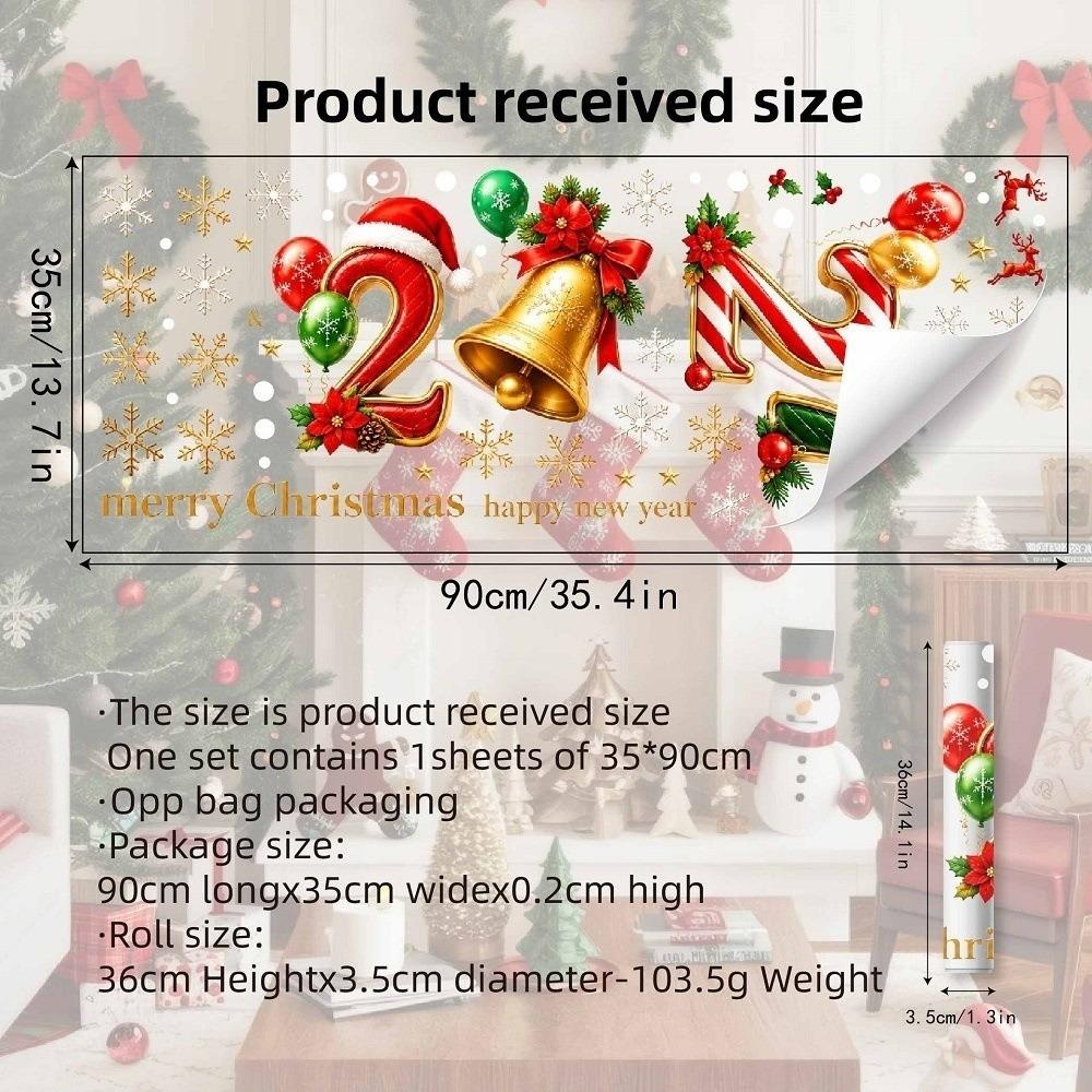 Static Cling 2027 Window Sticker PVC New Year Decorative Sticker Gifts Glass Window Cling  New Year