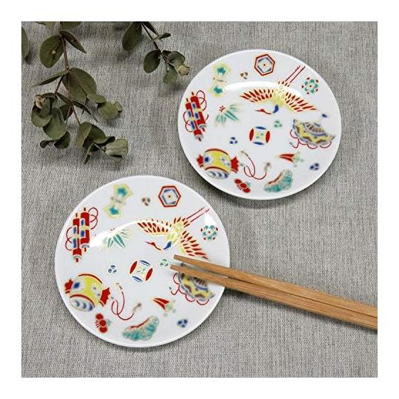 Washa no Kura Plate, Stylish, Kutani Ware, Auspicious, Bean Plate, Treasure Collection, Set of 2, Ceramic, Small Plate, Serving Plate, Brand,
