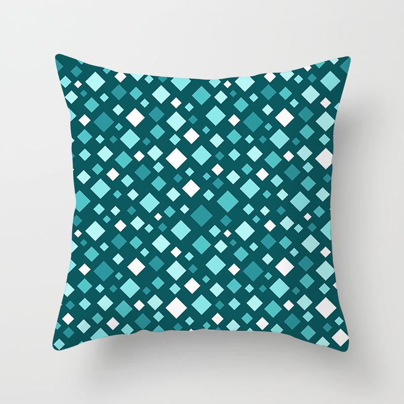 Retro Green Geometric Pillow Case Home Sofa Pillow Cushion Cover Tatami