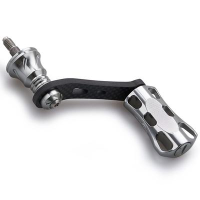HEIGHTEN 42mm Reel Handle with 22mm Knob for Shimano Daiwa Spinning Reel [Light Game Stream Fishing] Wave Series (Gunmetal) (620)