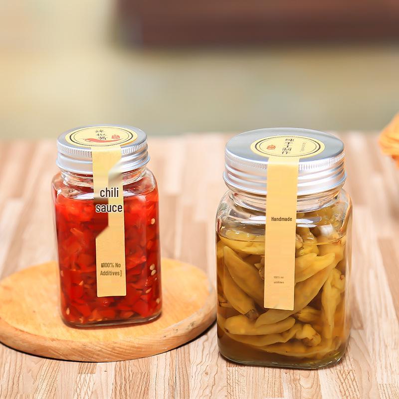 Aluminum Lid Glass Bottle: Food-Grade Jar for Honey, Jam, Autumn Pear Paste, Yu Ling Paste & Rejuvenating Cream.