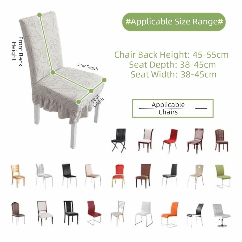 High-elastic Dining Chair Cover Anti-slip Jacquard Stool Slipcover Soft Skirt Edge Backrest Protector for Home Decoration