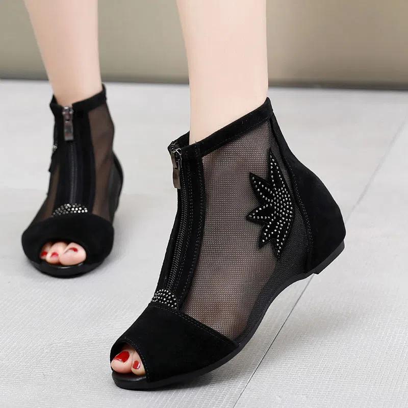 

Модные GKTINOO Модные Женские Босоножки Ботинки из Натуральной Замши Дышащая Сетка Женские Туфли на Плоской Подошве Весна Лето Большой Размер 34-43 12