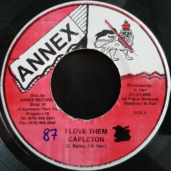 

7inch Record CAPLETON - I Love Them NONE Annex 2002 Jamaica Reggae, Ska & Dub Used