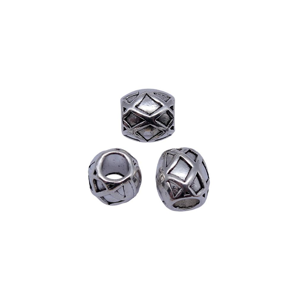 Vintage Floral Pattern Cylinder Beads Antique Style Large Hole Spacers For DIY