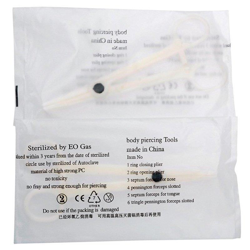 20 sztuk/partia Pro Body Piercing Zestawy Przebicie z Uchem Nos Brwi Zestawy Szczypce Piercing Zacisk Stal