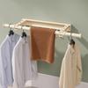 Carbon Steel Telescopic Clothes Rack Wall Mounted Laundry Drying Rack  Apartment