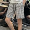 Men's Plaid Casual Shorts, Elastic Waist Drawstring Summer Lightweight Beach Shorts (M-5XL)