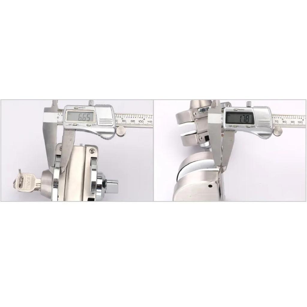 1 Set Double Open Glass Door Lock Stainless Steel Double Bolt Sliding Door Lock 10-12mm Office Glass Safety