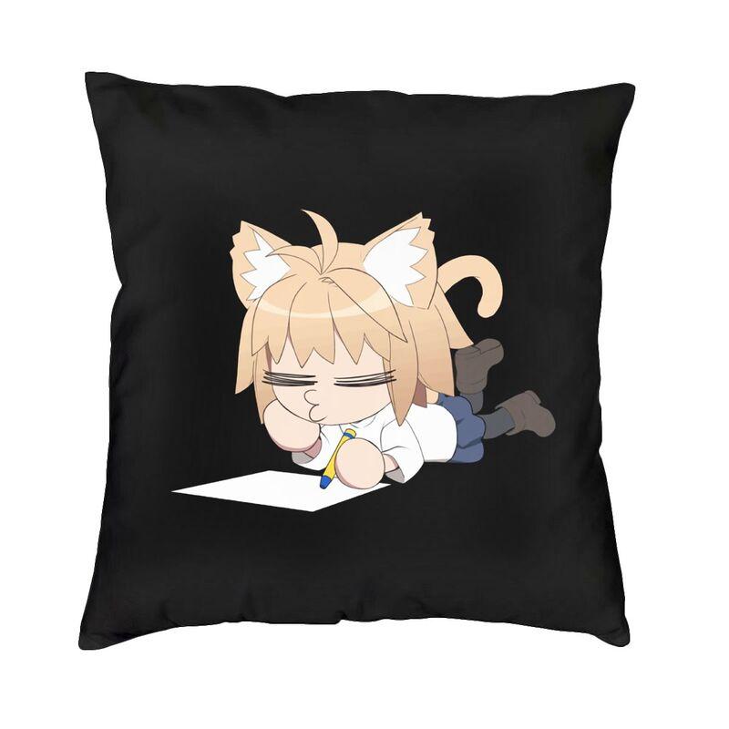 Neco Arc Funny Meme Square Throw Pillow Cover Home Decor 3D Double Side Print Cartoon Animation Cat Cushion Cover for Car