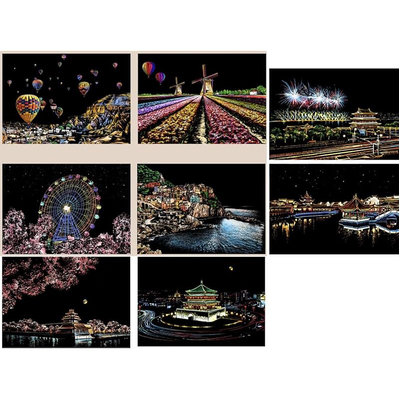 

scratch art Ming and Qing Dynasty imperial palace group garden A4 kingdom balloon 8 pieces [with ribbon bag]