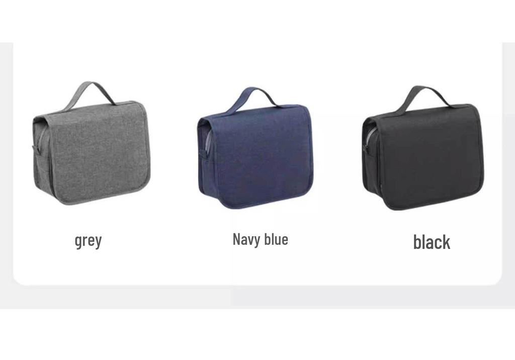 Foldable Waterproof Travel Wash Bag with Wet/Dry Separation and Wall-Hanging Design