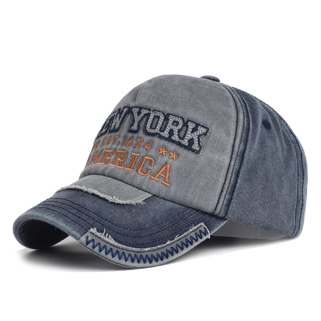 Unisex Vintage Baseball Cap Washed Cotton Black Letter Embroidery Hat for Men Women Casual Outdoor Sports
