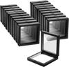 100pcs Clearview 3D Floating Display Cases Dustproof Acrylic Jewelry Storage Box with Elastic Film Transparent Hanging Organizer