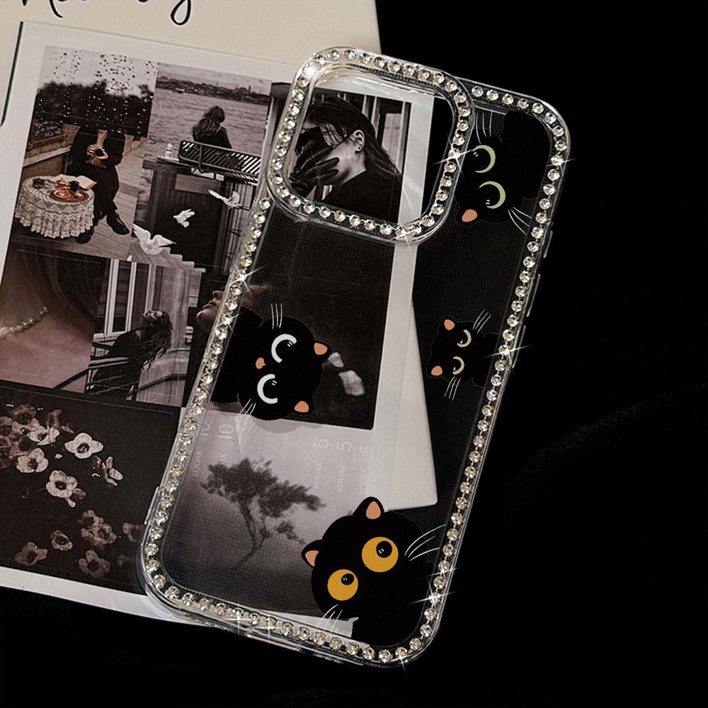Bracelet Chain Phone Case For iPhone 17 16 15 13 14 for 17Air 17 12 14 16 Pro 17 14 16 Pro Max Sparking Diamond Cute Pattern Hard Cover With Lanyard