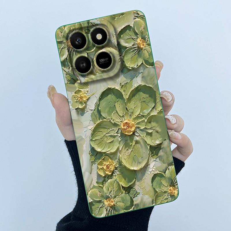 Case For Honor X7d Cute Panda Sweet Girls Cats Liquid Silicone Soft Back Cover For Honor 400 Smart 5G Bumper Protective Casing